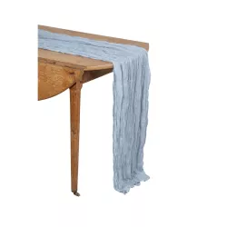 Chemin de table cheesecloth dusty blue