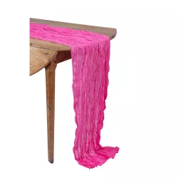 Chemin de table gaze de coton fuchsia