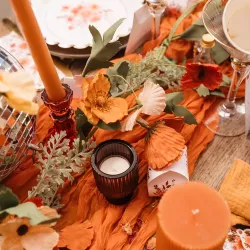 Chemin de table cheesecloth Terracotta