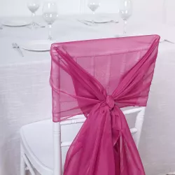Drapé en mousseline de soie Rose fuchsia