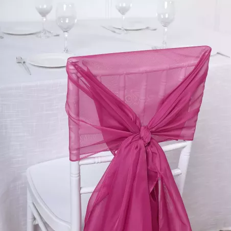 Drapé en mousseline de soie Rose fuchsia