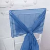 Drapé de chaise en mousseline bleu roi