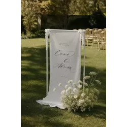 Support de panneau en métal blanc