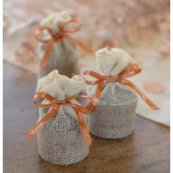 10 Aumônière à dragées en jute