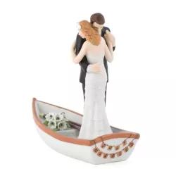 Figurine Couple Dansant sur une Barque