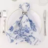 Serviette de table florale bleu