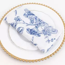 serviette de table florale bleu