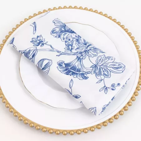 serviette de table florale bleu