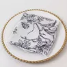 Serviette de table florale noire