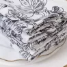 Serviette de table florale noire