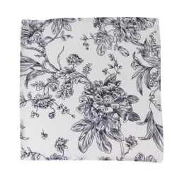 Serviette de table florale noire