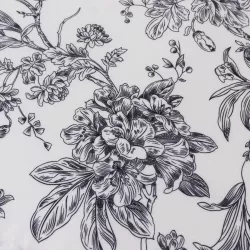 Serviette de table florale noire