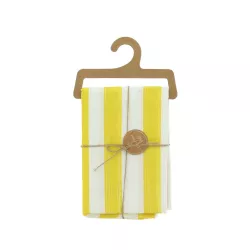 Nappe à rayures jaune et blanche