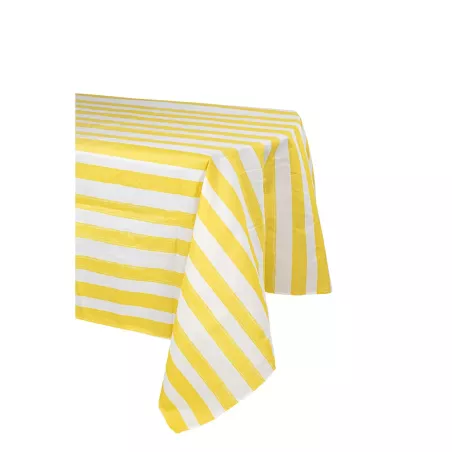 Nappe à rayures jaune et blanche