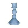 Bougeoir bleu givré