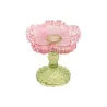 Bougeoir   fleurs en verre