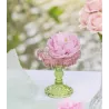 Bougeoir   fleurs en verre