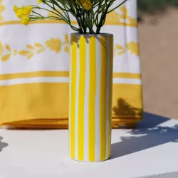 LOCATION VASE CYLINDRIQUE CÉRAMIQUE JAUNE