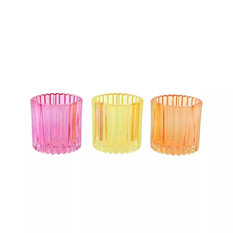 3 Photophores Mira
Verre Framboise, Orange et Jaune