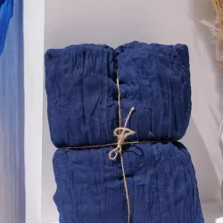 Chemin de table cheesecloth bleu marine