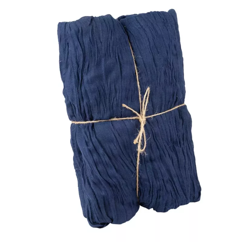 Chemin de table cheesecloth bleu marine