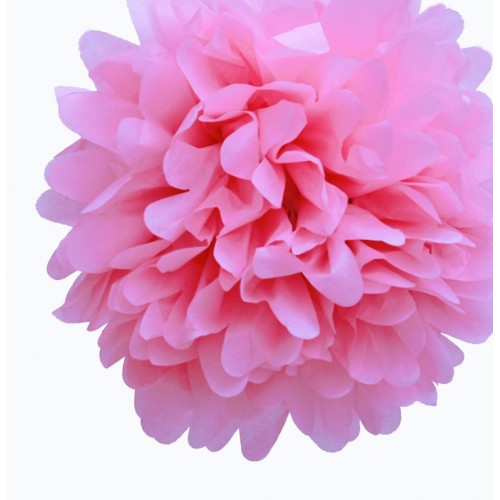 Pompon en papier rose