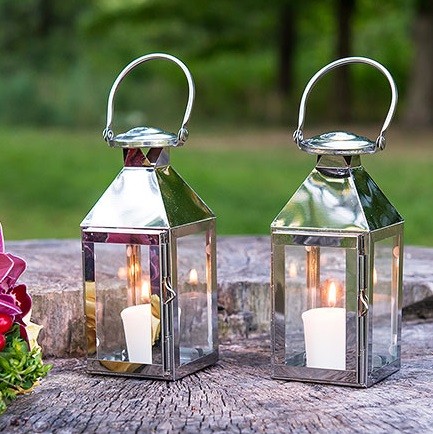 Lanterne Avec Coeur en Métal Photophore Mariage Anniversaire Gartendeko 2er Set