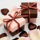 Boite à dragées chocolat et rose pale par 10