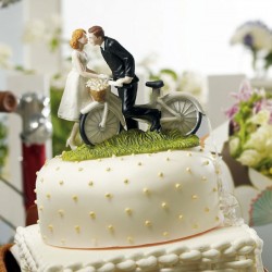 Figurine mariés à bicyclette