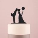 Figurine silhouette mariés au ballon
