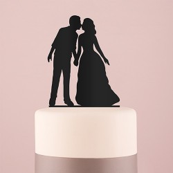 Figurine silhouette mariés doux baisers