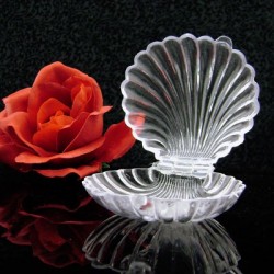 Boite à dragées coquillage transparent