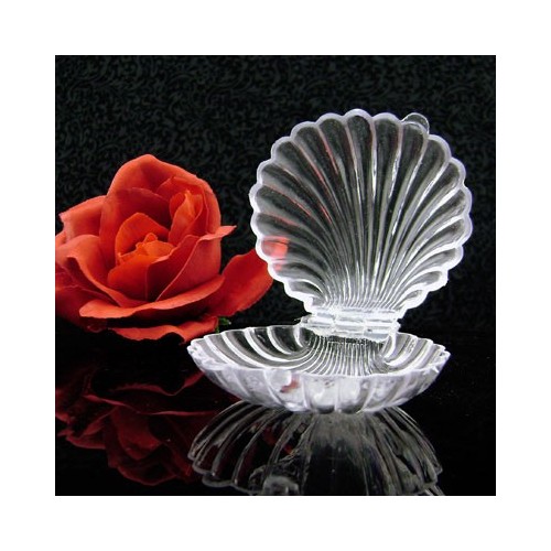 Boite à dragées coquillage transparent