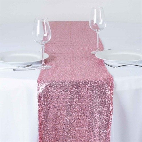Chemin de table sequin rose 