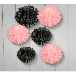 Pompon en papier noir