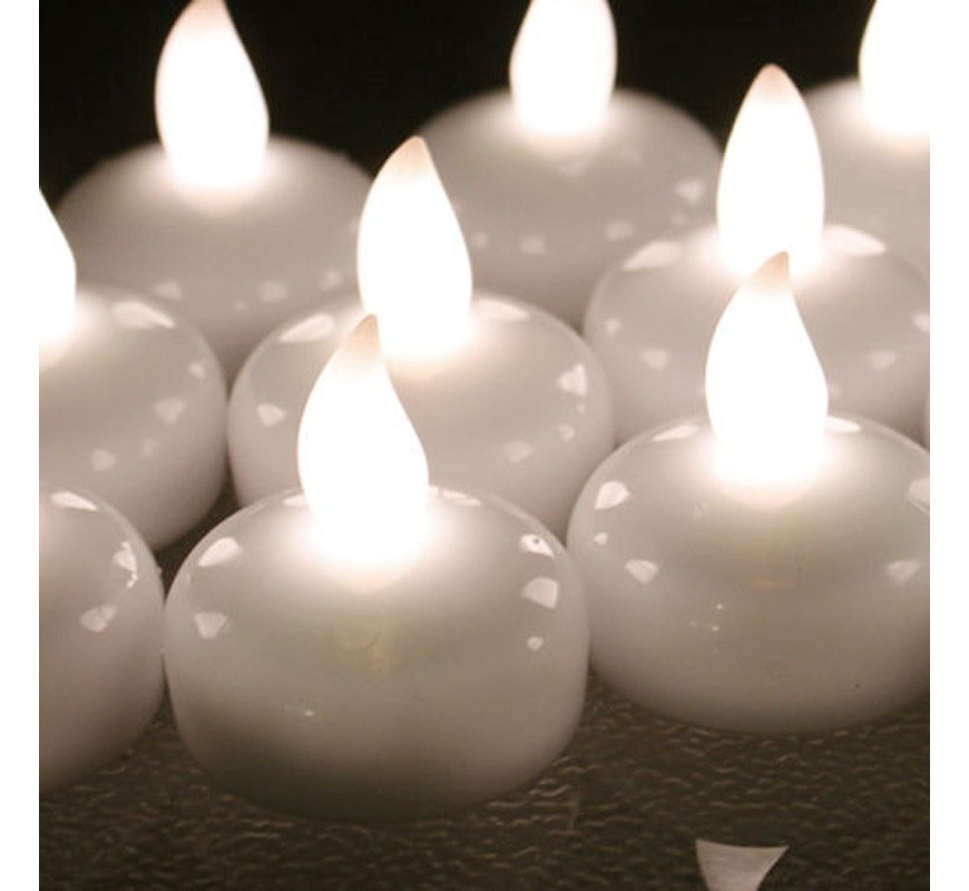 Bougies Flottantes Lavande - 20 Pièces - Diamètre 4,5 Cm, Hauteur 2,7 Cm - Sans Fumée, Sans Parfum - Pour Décoration Et Restauration