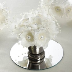 Bouquet de fleurs en tissu ivoire