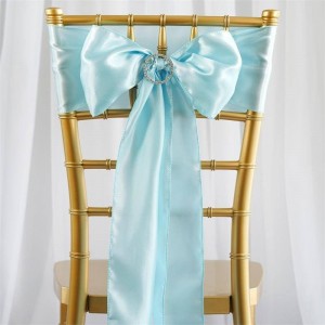 Noeud de chaise mariage satin bleu